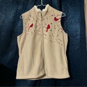 Embroidered Cardinal Fleece Vest Croft & Barrow